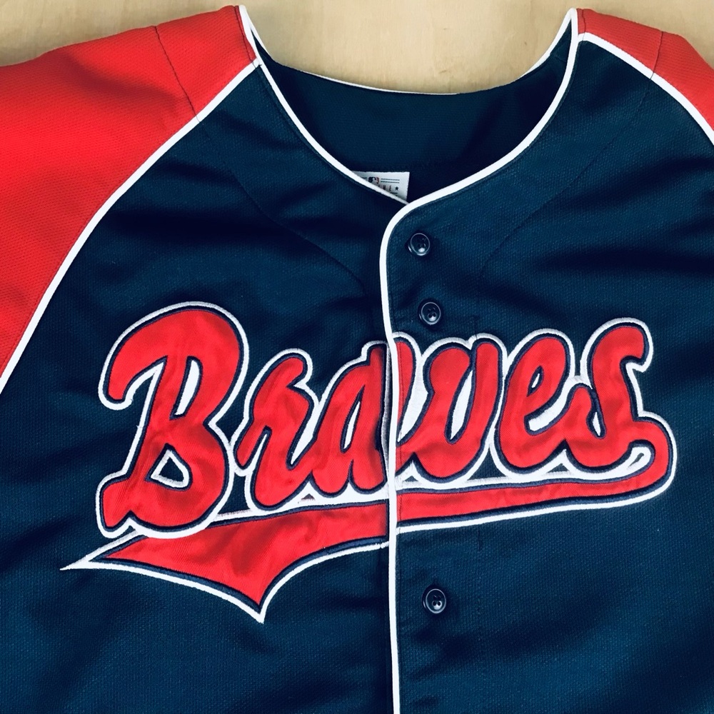 VTG Atlanta Braves True Fan MLB Mens XL MLB Baseball Jersey Andruw Jones #25 - Picture 3 of 8